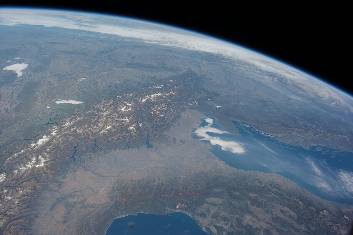 Foto satellitare della Pianura Padana
