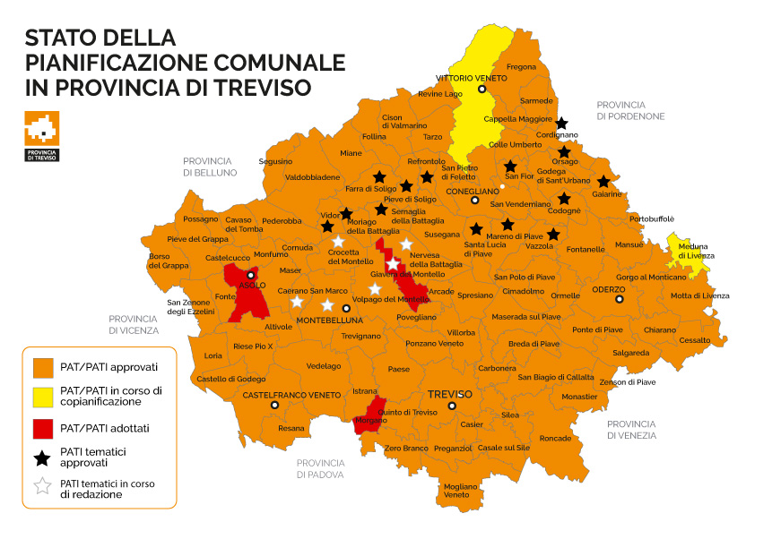 mappa dei comuni con PAT o PATI