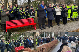 Funerali Giulia Cecchettin, tutte le Dipendenti e i Dipendenti della Provincia Uniti in un Momento di Raccoglimento Davanti alla Panchina Rossa del Sant&#039;Artemio