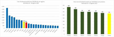 Gimbe. Statistiche di contagio Covid-19, nella settimana 24 - 30 agosto 2022